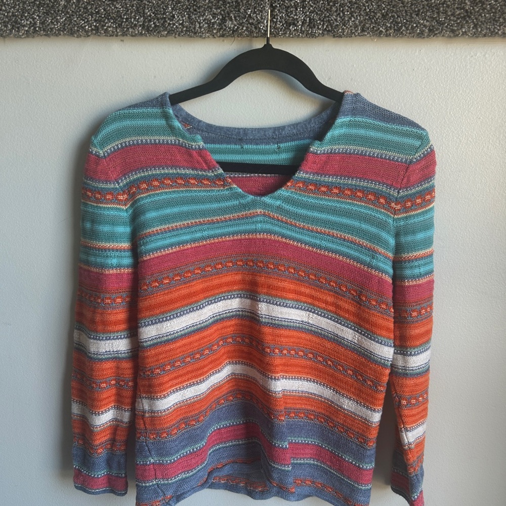 Vintage Colorful Striped Knit Sweater